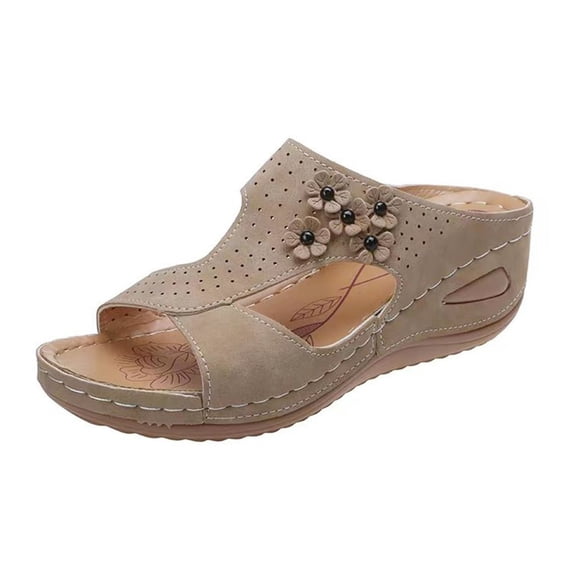 Casual Wedge Sandals Arch Support Platform Slip On Beach Shoes Women Breathable Summer Recovery Footwear
