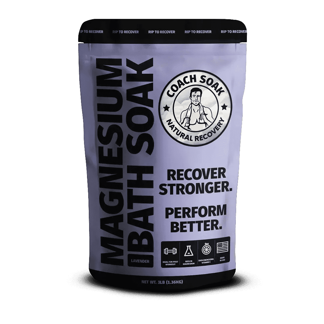Coach Soak Magnesium Bath Flakes 1lb Lavender Post Workout Recovery Soak Dead Sea Mineral Blend