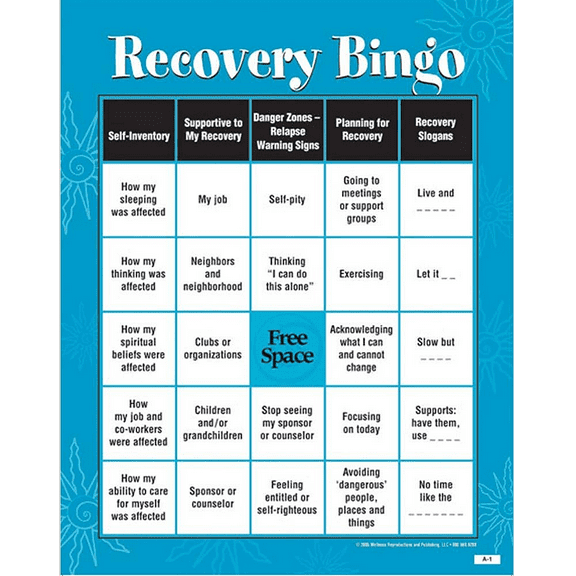 Recovery Bingo for Adults: A game about developing and maintaining recovery skills for living addiction free