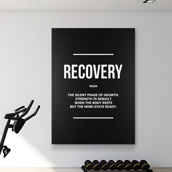 Recovery Definition Wall Art – Gym Motivation Poster, Athlete Typography Print, Sports Quote, Poster Only
