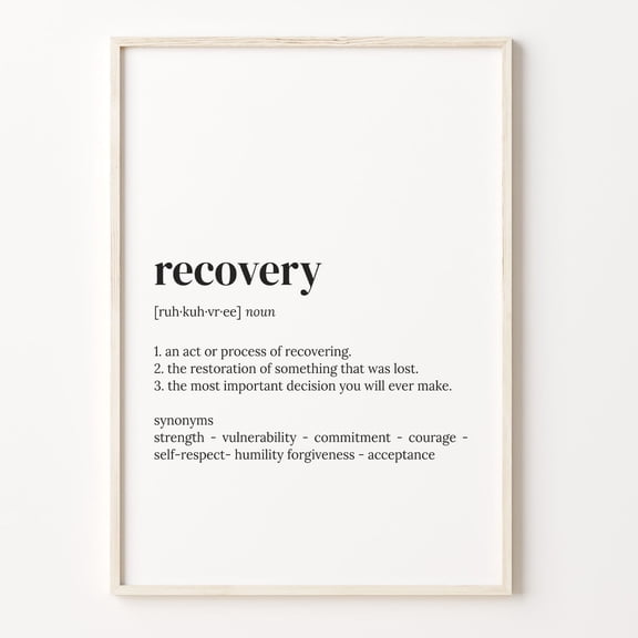 Recovery Definition Wall Art Print, Unframed Paper Poster 8x10in