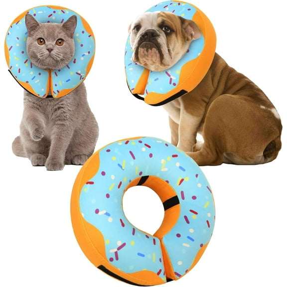 Recovery Donut Collar for Dogs & Cat,Inflatable Dog Cone Collar Alternative After Surgery,Soft Dog Cone for Large Medium Small Dog,Adjustable Dog Neck Donut Collar