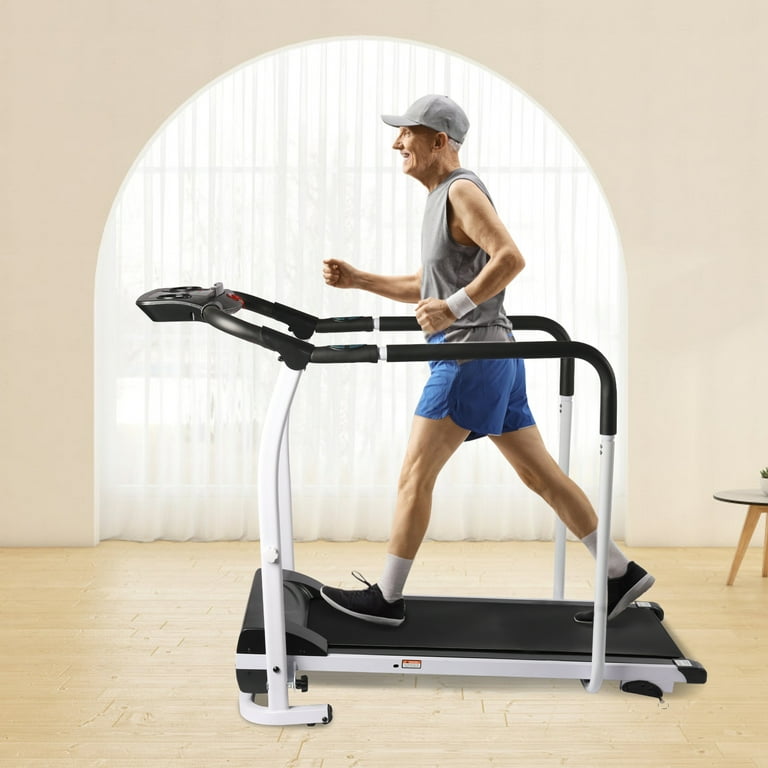Recovery Fitness Treadmill Full Handrails LCD Adjustable Speed Incline 220lb 12 Speed Gear Walmart