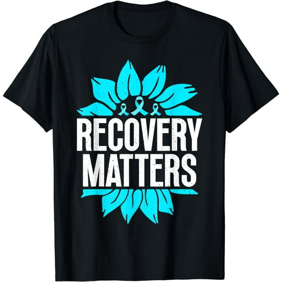 Recovery Matters Drug Alcohol Awareness Mint Ribbon T-Shirt