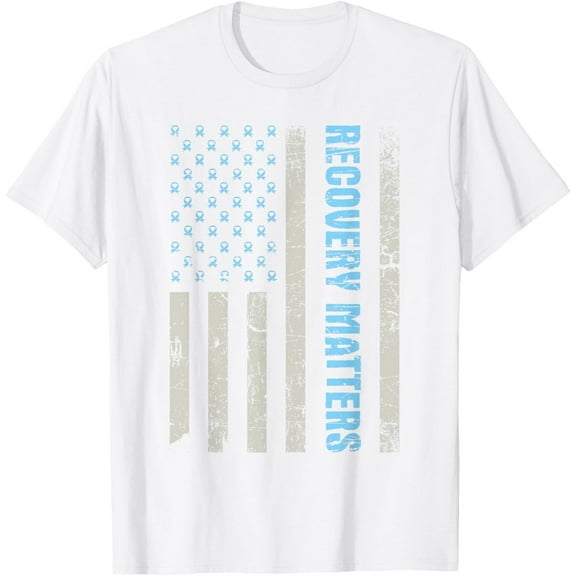 Recovery Matters - Sobriety Anniversary Sober AA NA T-ShirtMen and women, White T-shirt, size: Extra large