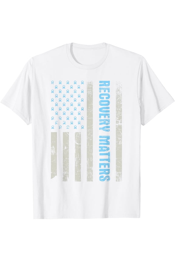 Recovery Matters - Sobriety Anniversary Sober AA NA T-ShirtMen and women, White T-shirt, size: Extra large