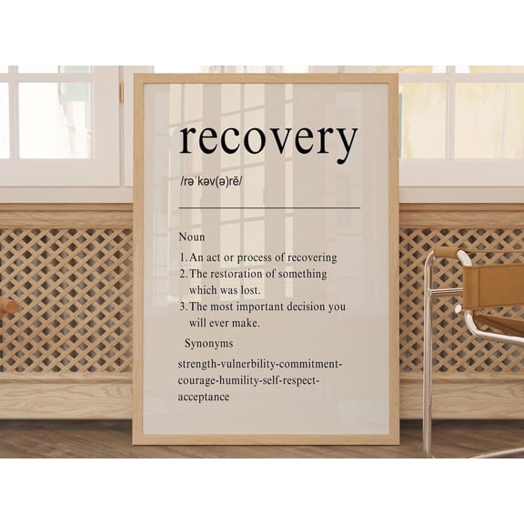 Recovery Print Recovery Poster Definition Print Recovery Sign Recovery Wall Decor Recover Definition Aa Group Gift Present For Recovery Art Wall Art, Poster Only