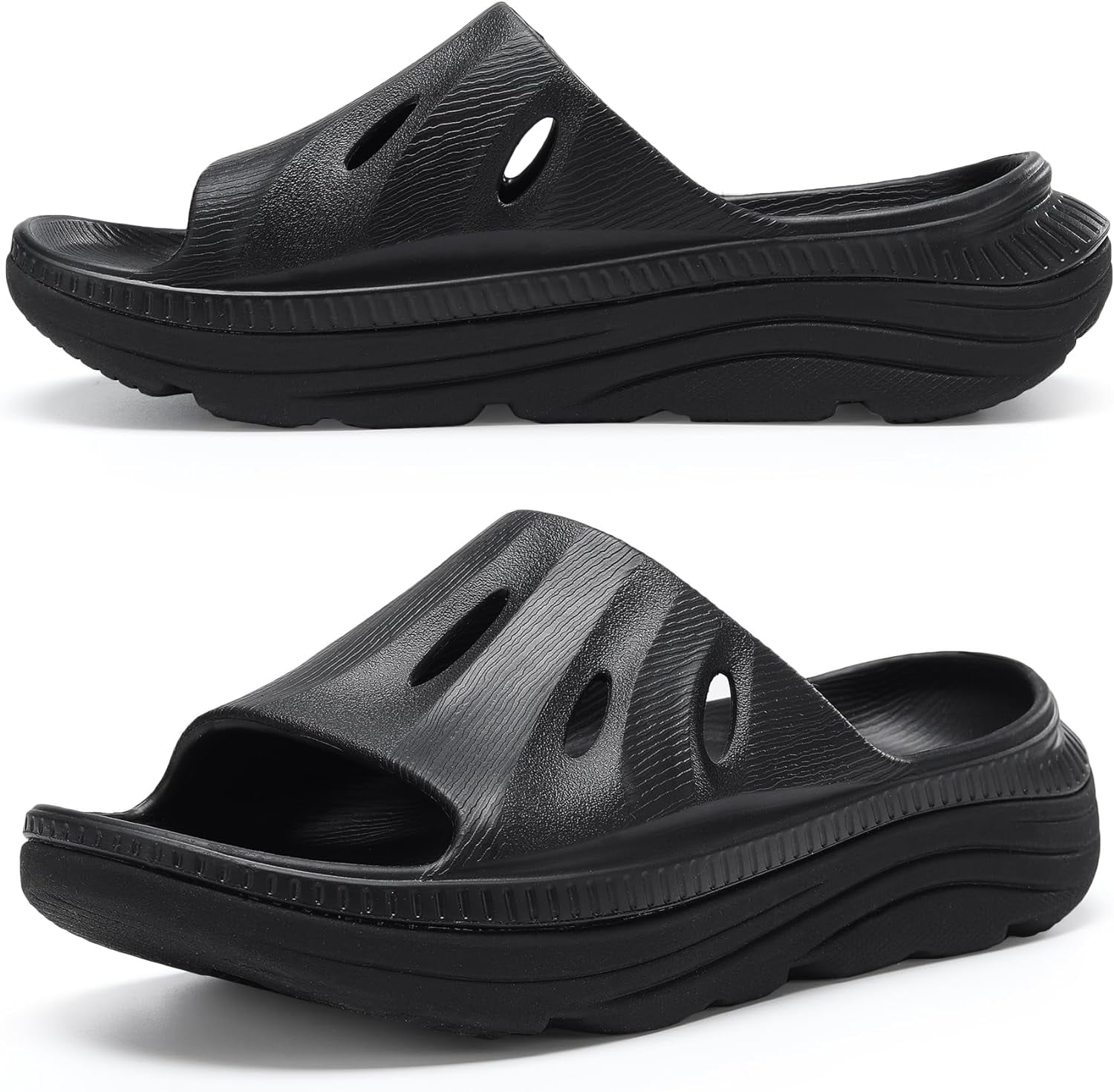 Recovery Slides Sandals for Women Plantar Fasciitis Thick Cushion Orthotic Men Athletic Slides Lightweight Comfort Women Cloud Slippers Arch Support of Indoor Outdoor