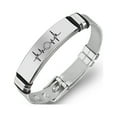 thumbnail image 1 of Recovery Sobriety Gifts - NA Heartbeat Sober Symbol Stainless Steel Mesh Bracelet, Addiction Recovering Anniversary Cuff Bangle Inspirational Jewelry for Soberness, Silver, 1 of 7