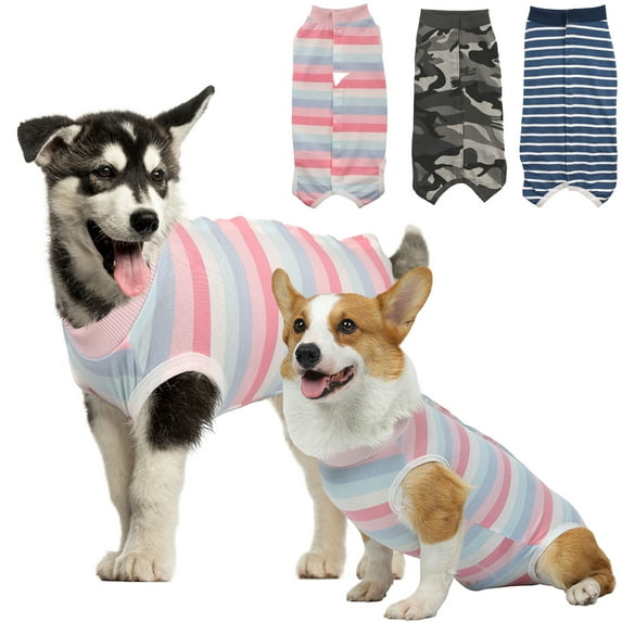 Recovery Suit for Dogs Cats After Surgery, Recovery Shirt for Male Female Dog Abdominal Wounds Bandages Cone E-Collar Alternative, Anti-Licking Pet Surgical Recovery Snuggly Suit, Pink
