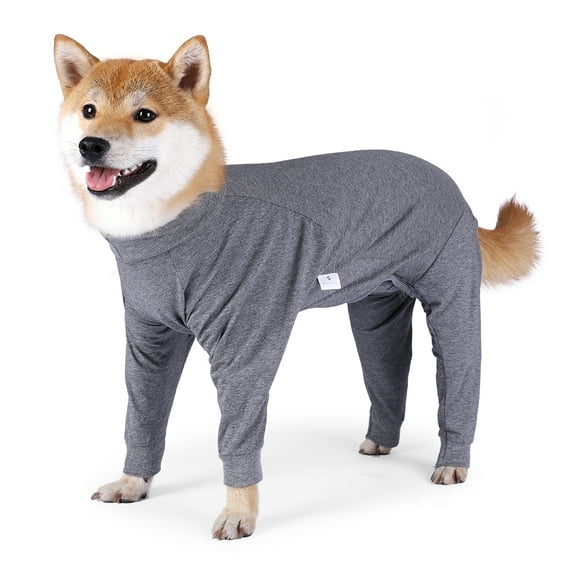 Recovery Suit for Dogs After Surgery Soft Long Sleeve Prevent Licking Wounds E-Collar & Cone Alternatives Postoperative (grey,XXL)