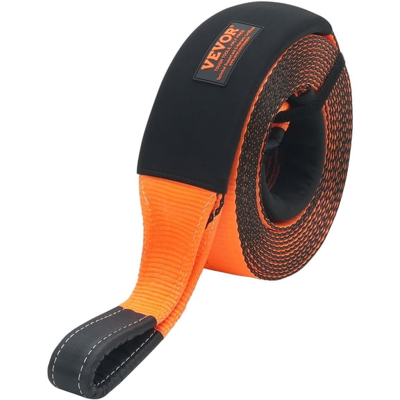 Recovery Tow Strap 4" x 30' 46,500 lbs Break Strength, Triple Reinforced Loops, Extreme Weather - Off Road Towing, Tree Saver, with Storage Bag