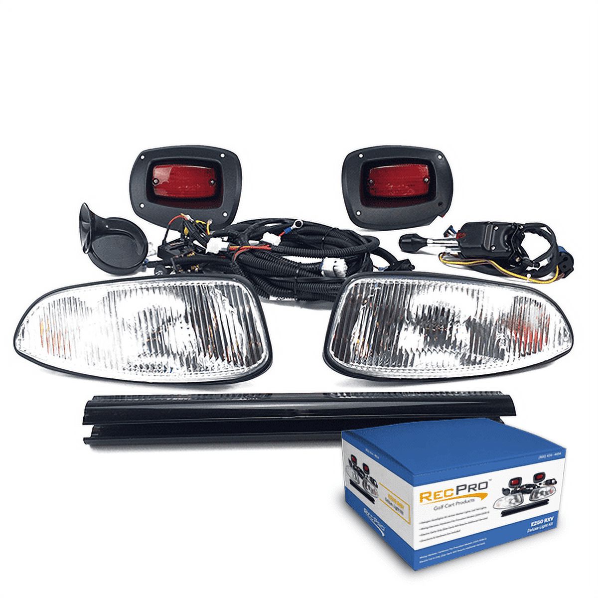 Recpro Ezgo Rxv Golf Cart Deluxe Street Legal Halogen Light Kit Wled