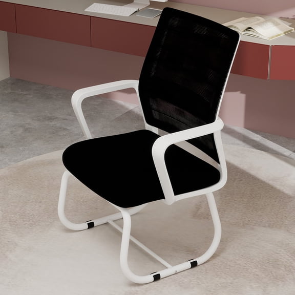 Recreation Room Chairs, Minimalist Modern Office Chair - Metal Frame, Soft & Comfortable, Home & Office Use, Multiple Colors Available, White+Black Game Chairs,Home Theater Seating