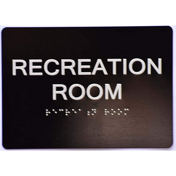 Recreation Room Sign -Black(Aluminium, Black/Silver,Size 5x7) The Sensation line