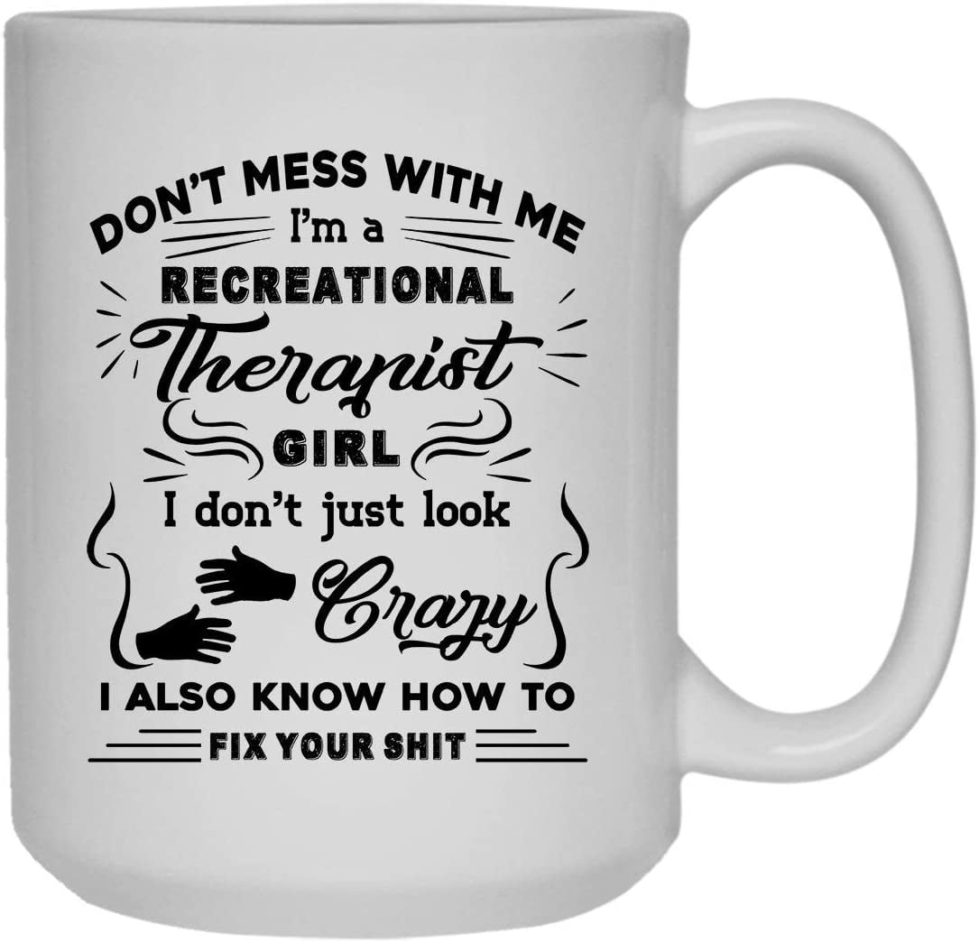 Recreational Therapist Girl Coffee Mug, Teacup, Green Tea Cup 15 oz