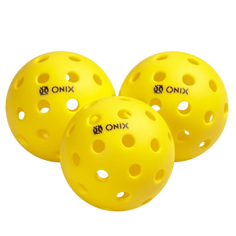 Onix Recruit Pure Outdoor Pickleballs, 3-Pack Yellow photo 1