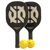 Recruit by ONIX Wood Pickleball Starter Set for All Ages and Levels to Learn to Play, Black