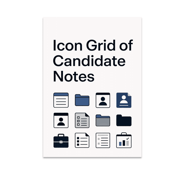 Recruiter Icon Grid Design - Recruitment Professional - 13x19 Poster Print
