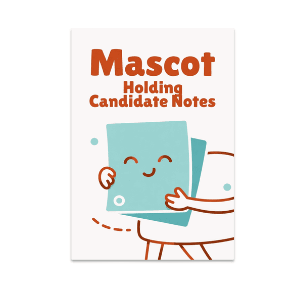 Recruiter Mascot Holding Candidate Notes - Recruitment Professional - 13x19 Poster Print
