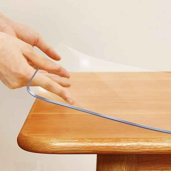 Rectanglar 19x39 Clear Plastic Table Protector Desk Cover Chair Mat Thicken Transparent Desk Pad Mat Table Cover Protector Table Pad Tablecloth Cloths for Coffee Table Writing Desk Topper Waterproof