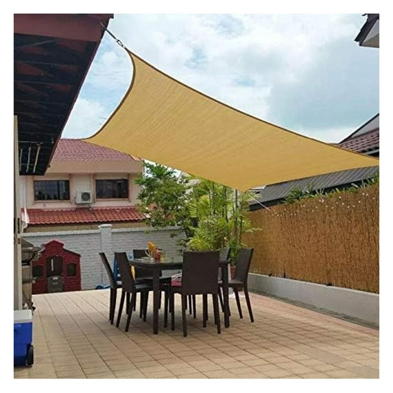 Rectangle 10' X 20' Sun Shade Sail Fabric Patio Sail Perfect for Outdoor Patio Garden Canopy Swimming Pools in Color Sand