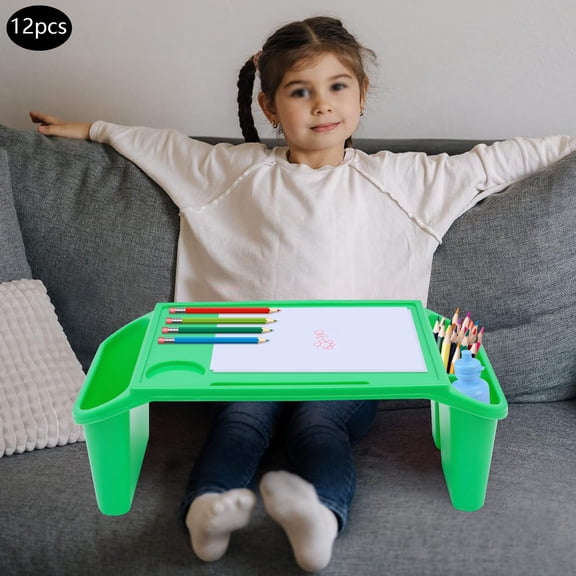 Rectangle 12 Pcs Kids Lap Desk Tray Pp Portable Lap Bed Table With Side Pockets