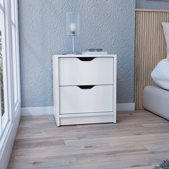 Rectangle 2-Drawer End Table | Ideal for Bedroom and Living Room Storage | Particle Board with Stain Resistance | Efficient Storage Solution
