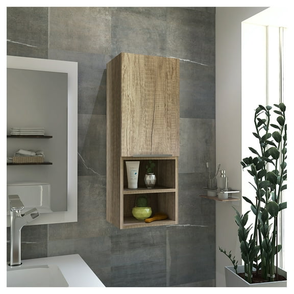 Rectangle 2-Shelf Medicine Cabinet Light Oak