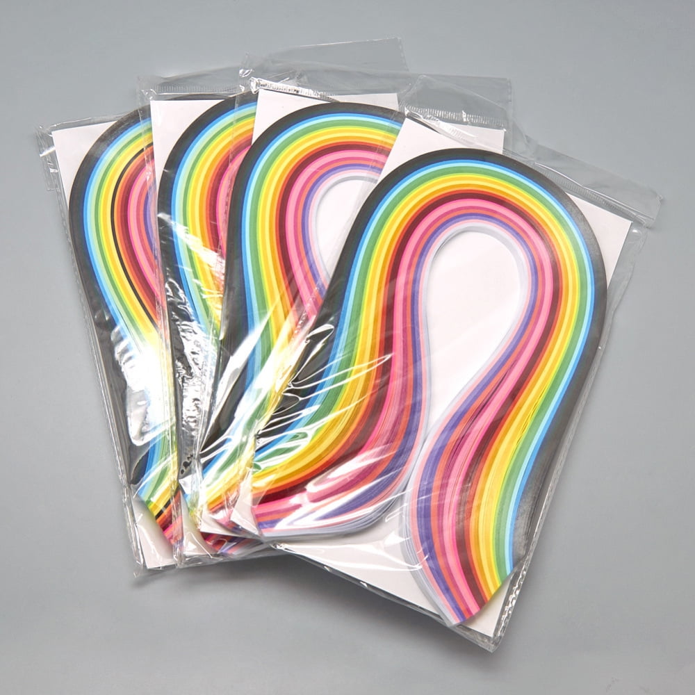 Rectangle 26 Colors Quilling Paper Strips Mixed Sizes Mixed Color 390x3~10mm about 260strips/bag 26colors/bag 4bags/set