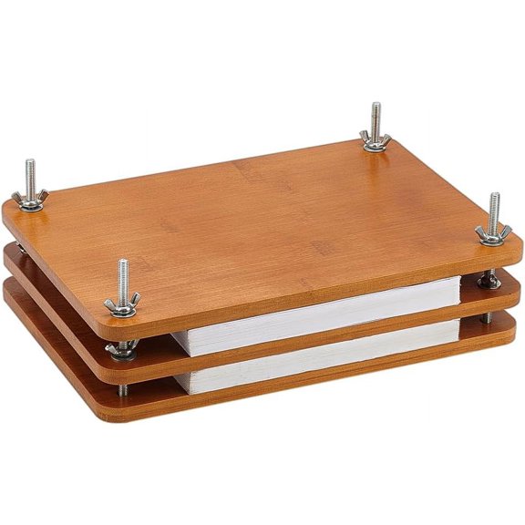 Rectangle 3-Tier Wood Book Press Tool Set for Bookbinding Peru 28.5x19.6x1cm