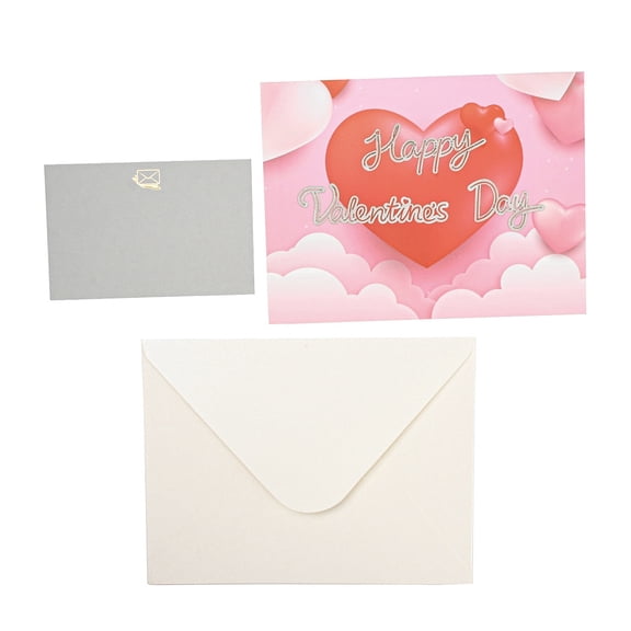Rectangle 3D Pop Up Paper Greeting Card with Paper Card and Envelope Valentine's Day Wedding Birthday Invitation Card Heart 200x150x3mm Open: 200x300x85mm
