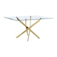 thumbnail image 1 of Rectangle 60" x 38" Dining Table with Clear Tempered Glass and Gold Chrome, 1 of 2
