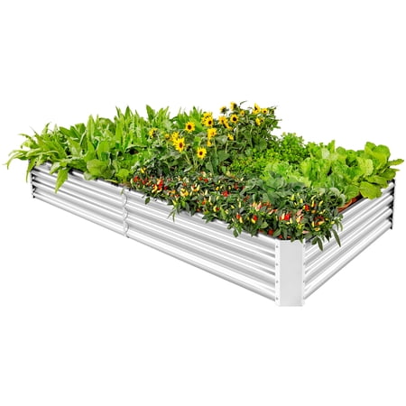 Rectangle 6x3x1ft Galvanized Raised Garden Bed