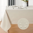 thumbnail image 1 of Rectangle 8 Feet Tablecloth 60x120 inch Linen Textured Table Cloth Stain and Wrinkle Resistant Washable Polyester, Decorative Table Cover Waterproof for Dining, Buffet and Camping, Beige, 1 of 5