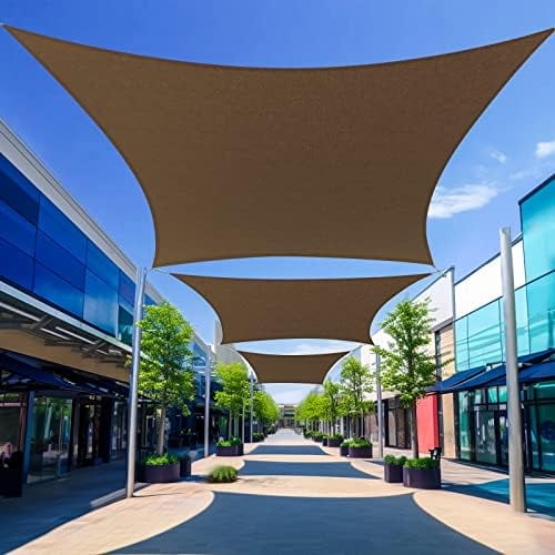 Rectangle 9'X25' Sun Shade Sail, Mocha 185GSM HDPE 95% UV Block Canopy for , Yard, Lawn, Garden, Outdoor Spaces$$Garden &