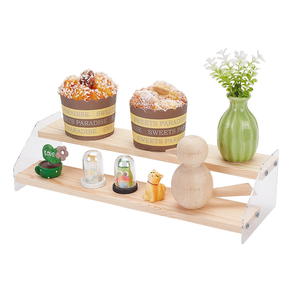 Rectangle Acrylic with Wood Minifigures Organizer Display Risers ...