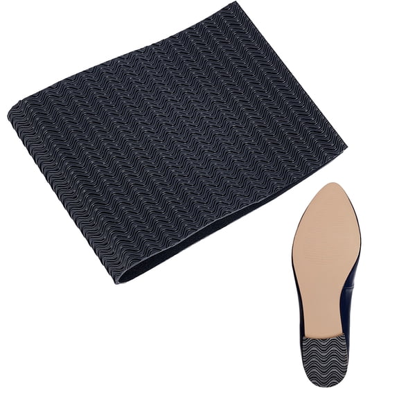 Rectangle Anti Skid Rubber Soling Sheet Wear Resistant Raised Grain Shoes Bottom Repairing Material for Boots Leather Shoes Black