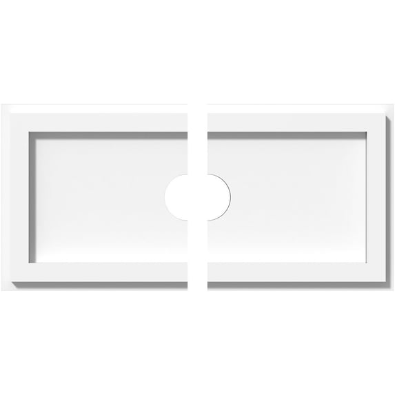 Rectangle Architectural Grade PVC Contemporary Ceiling Medallion 16"W x 8"H x 2"ID x 5 1/2"C - Two Piece