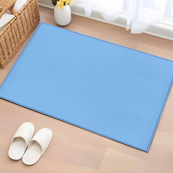 Rectangle Area Rug 2x3ft, Abstract Sky Blue Theme Non-Slip Non-Shedding Floor Mat, Modern Minimalist Art Washable Sturdy Carpet for Living Room Bedroom Home Decor