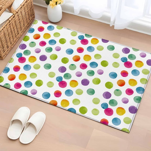 Rectangle Area Rug 2x3ft,Abstract Watercolor Rounds Washable Carpet Non-Slip Runner Accent Rugs Indoor Floor Mat for Bedroom Living Room Decor,Green Red Blue Wavepoints