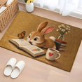 Rectangle Area Rug 2x3ft, Brown Rabbit Open Book Non-Slip Non-Shedding ...