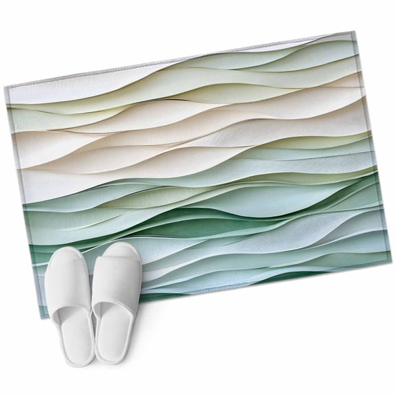Rectangle Area Rug 2x3ft, Classical Abstract Waves Texture Non-Slip Non-Shedding Floor Mat, Watercolor Wavy Seamless Washable Sturdy Carpet for Living Room Bedroom Home Decor
