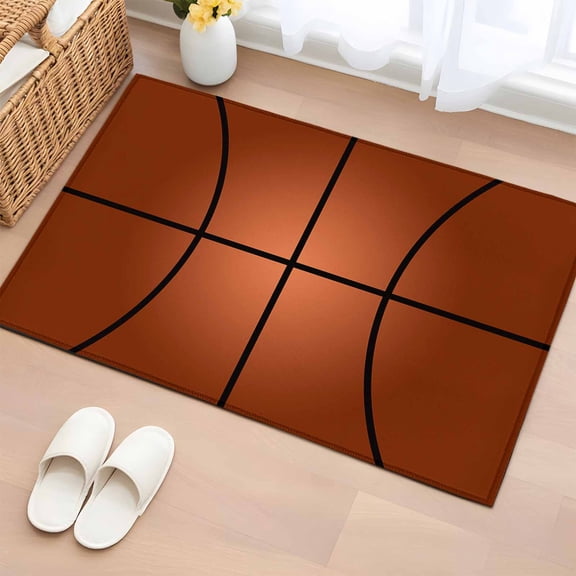 Rectangle Area Rug 2x3ft, Competitive Basketball Court Non-Slip Non-Shedding Floor Mat, Sports Texture Washable Sturdy Carpet for Living Room Bedroom Home Decor