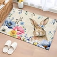 thumbnail image 1 of Rectangle Area Rug 2x3ft, Easter Rabbit Blossom Peony Non-Shedding Washable Area Rug, Pastoral Eucalyptus Berry Non Slip Low-Profile Rugs for Living Room, Bedroom Dining Room, 1 of 9