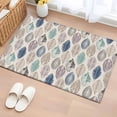 thumbnail image 1 of Rectangle Area Rug 2x3ft, Farm Teal Leaf Retro Linen Non-Shedding Washable Area Rug, Abstract Leaves Seamless Non Slip Low-Profile Rugs for Living Room, Bedroom Dining Room, 1 of 9