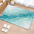thumbnail image 1 of Rectangle Area Rug 2x3ft,Gradient Teal Marble Geometric Washable Carpet Non-Slip Runner Accent Rugs Indoor Floor Mat for Bedroom Living Room Decor,Abstract Waves Fluid Art, 1 of 9