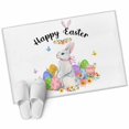 thumbnail image 1 of Rectangle Area Rug 2x3ft, Happy Easter Cute Bunny Eggs Non-Slip Non-Shedding Floor Mat, Spring Butterfly Flower on White Washable Sturdy Carpet for Living Room Bedroom Home Decor, 1 of 9