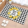 thumbnail image 1 of Rectangle Area Rug 2x3ft, Lemon Fruit Floral Black White Buffalo Non-Slip Non-Shedding Floor Mat, Farmhouse Rustic Theme Washable Sturdy Carpet for Living Room Bedroom Home Decor, 1 of 9