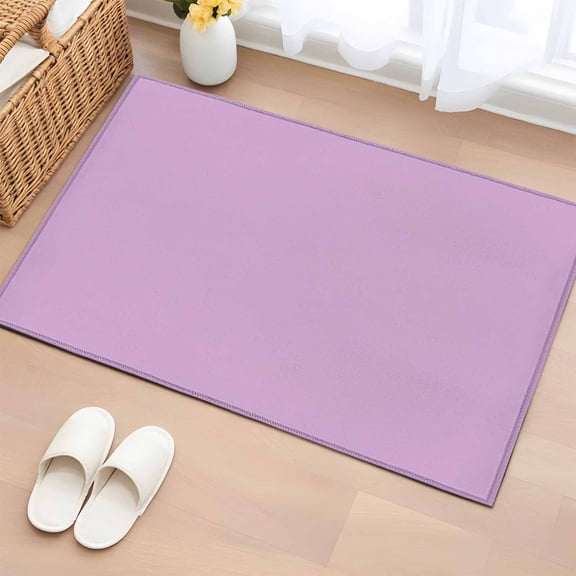 Rectangle Area Rug 2x3ft,Minimalist Solid Color Lilac Washable Carpet Non-Slip Runner Accent Rugs Indoor Floor Mat for Bedroom Living Room Decor,Light Purple Monochrome Art